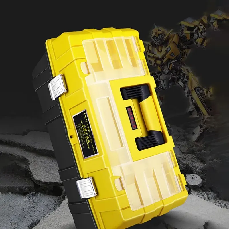 AIRAJ Hardware Toolbox Set valigia combinata spessa in plastica, scatola portaoggetti per trapano elettrico da carpentiere elettricista, Au