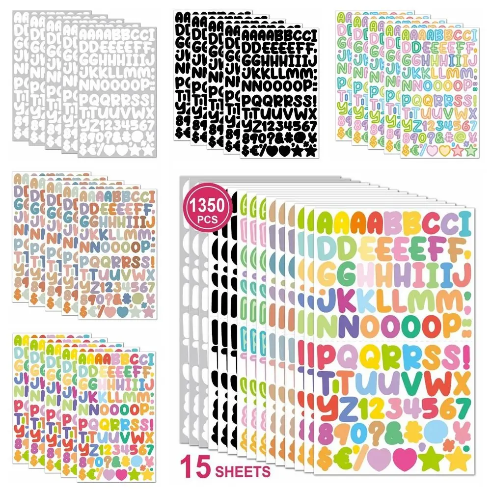 26 Letter Number Cartoon Letter Sticker 0.5 inch Cartoon Cartoon Initial Alphabet Paster Vinyl Adhesive Decoration