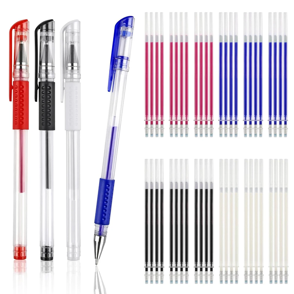 4PCS Heat Erasable Pens for Fabric with 8Refills Fabric Marking Pens Tailors Sewing Chalk Pencils for Sewing Quilting Embroidery