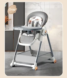 Baby chair Baby feeding chair Baby dining table chair High chair for feeding children's folding dining chair with wheel