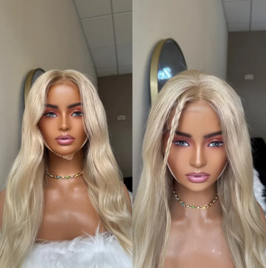 

Synthetic Fiber Wigs for Women Long Loose Wavy Ash Blonde Wig with Highlight Heat Resistant Fashion Natural Daily Party Cosplay