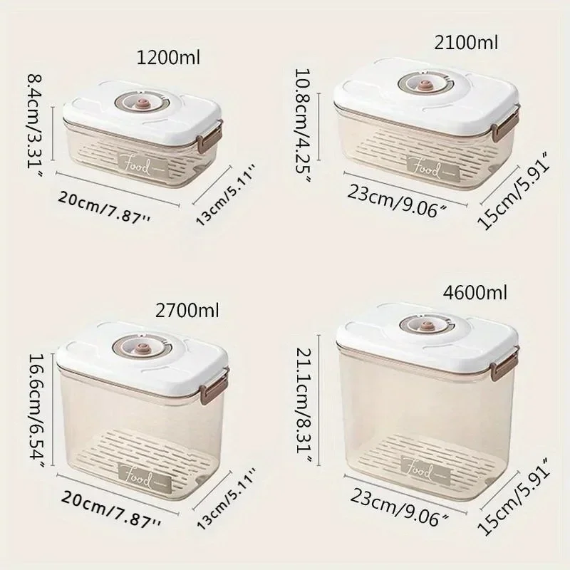 Food Vacuum Storage Box Sealed Fresh-Keeping Box Household Kitchen Food Dispenser Transparent Storage Container with Vacuum Pump