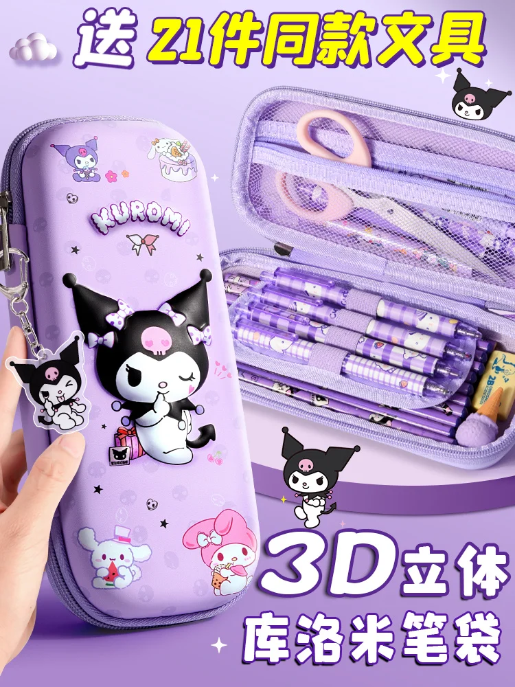 

Sanrio Series Kuromi Pencil Bag Girls Pencil Case Cartoon Cute Girls Stationery Bags Sanrio Girls New Popular High-value