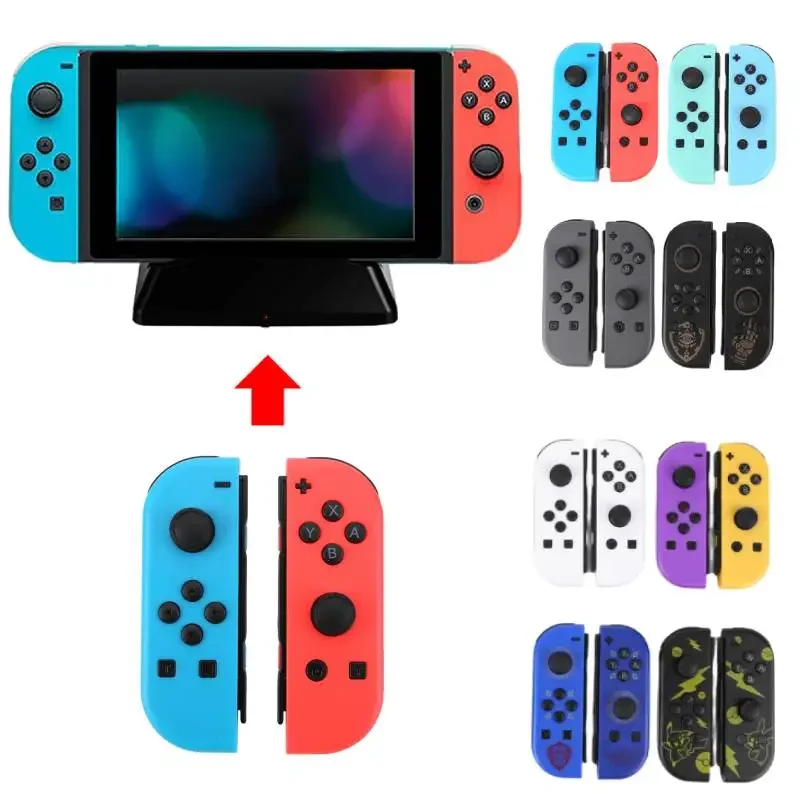 For NS Switch Joy-Con Controller Wireless Controller Left & Right Bluetooth-Compatible Game Controller RGB Light 3D Joystick