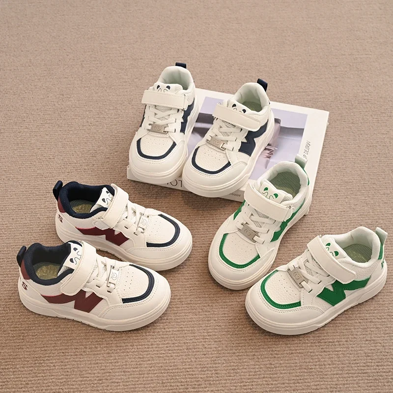 

Students Running Shoes Breathable Kids Casual Hook&loop 2025 New Fashion Boys Girls Sneakers Non-slip Soft Sole Trendy Shoes