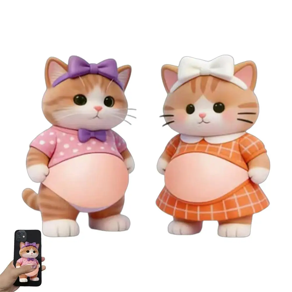 2pcs Cartoon Stickers Soft Belly Sensory Decals Kids Stickers 3D Squeeze Toy for Children Girls Teens Students Scrapbooking