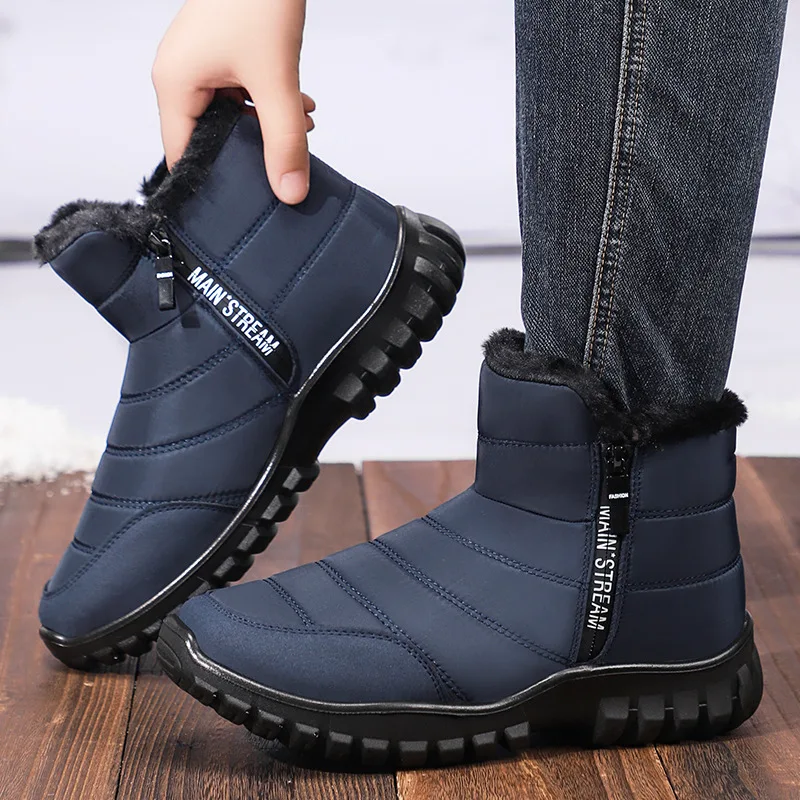 

Men Ankle Snow Boots Waterproof Non Slip Cotton Shoes for Men Winter Casual Keep Warm Snow Shoes Men Footwear Chaussure Homme
