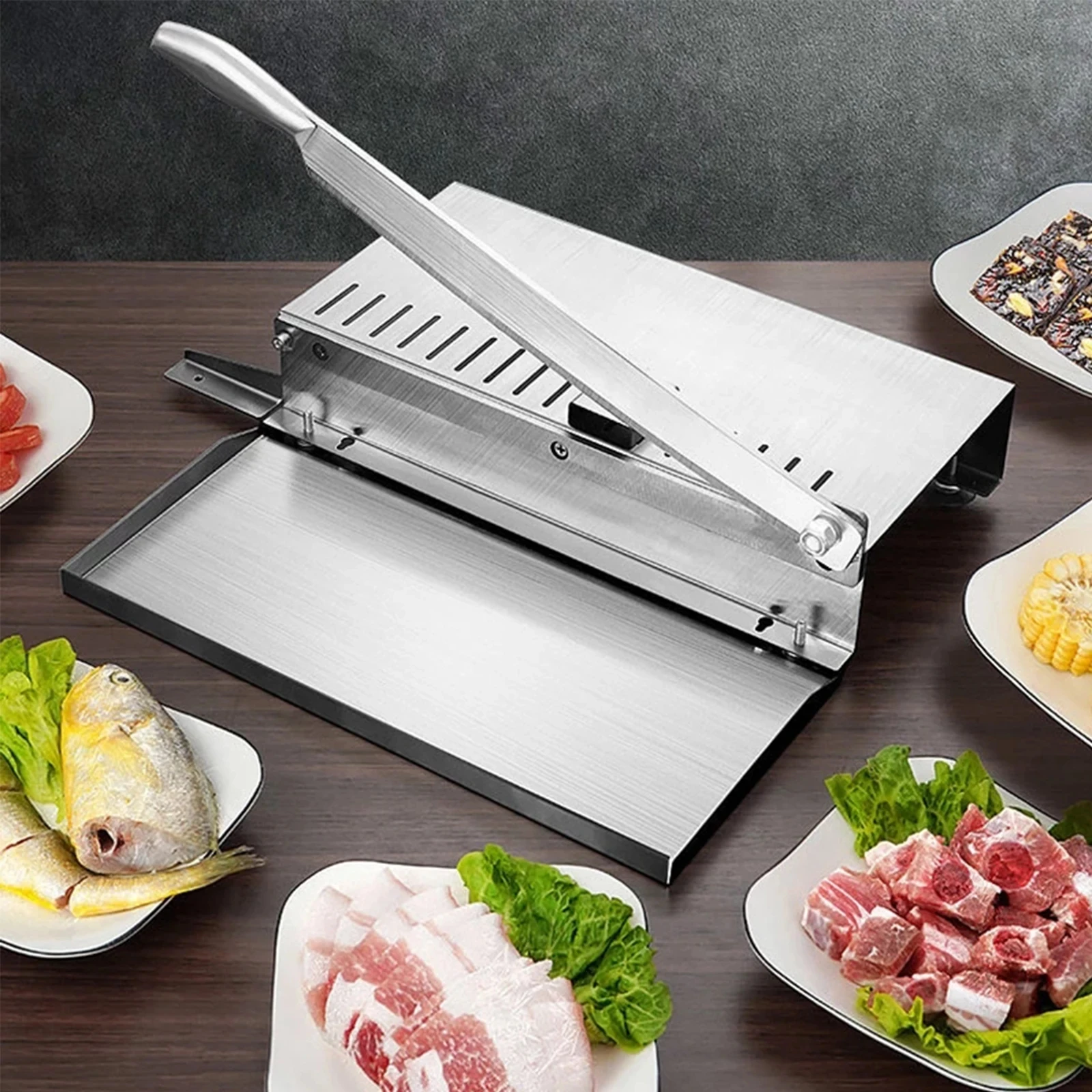 Kitchen Household Stainless Steel Manual Meat and Vegetables Slicer S/M/L/Household Manual Frozen Meat Slicer Bone Cutting Tools