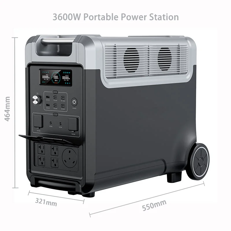 Factory Price Outdoor UPS All in One Home Backup Battery 3840Wh Waterproof Portable Power Station Solar Generator with Wheels