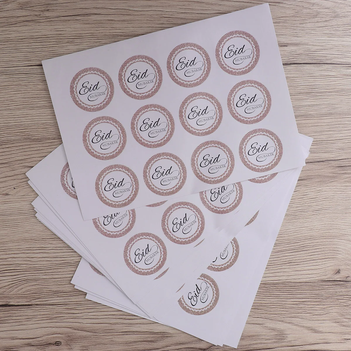 

12 Sheets Gift Box Stickers Round Muslim Decal Ramadan Sealing Mubarak Supplies