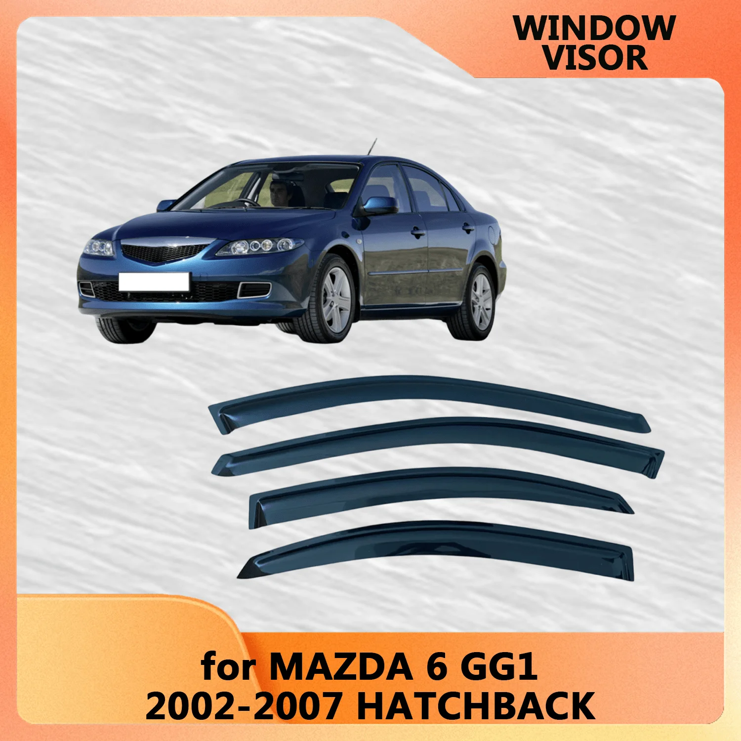 

Оконный козырек для MAZDA 6 HATCHBACK 2002 2003 2004 2005 2006 2007, ветровые дефлекторы, защита от дождя, дверной козырек, вентиляционные шторы, вентиляционный козырек