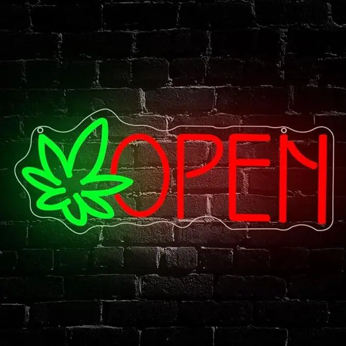 

Неоновая вывеска Green Leaf: светодиодные неоновые светильники для баров, пабов, ночных клубов, вечеринок, отелей, дней рождения, декора для клубов и пабов, ночное освещение