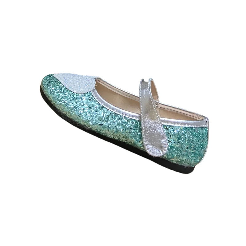 

Jinyu Princess Shoes Blue Fashion Style Glitter Leather Baby Children's Personalized Party Gathering Casual Girls' Shoes