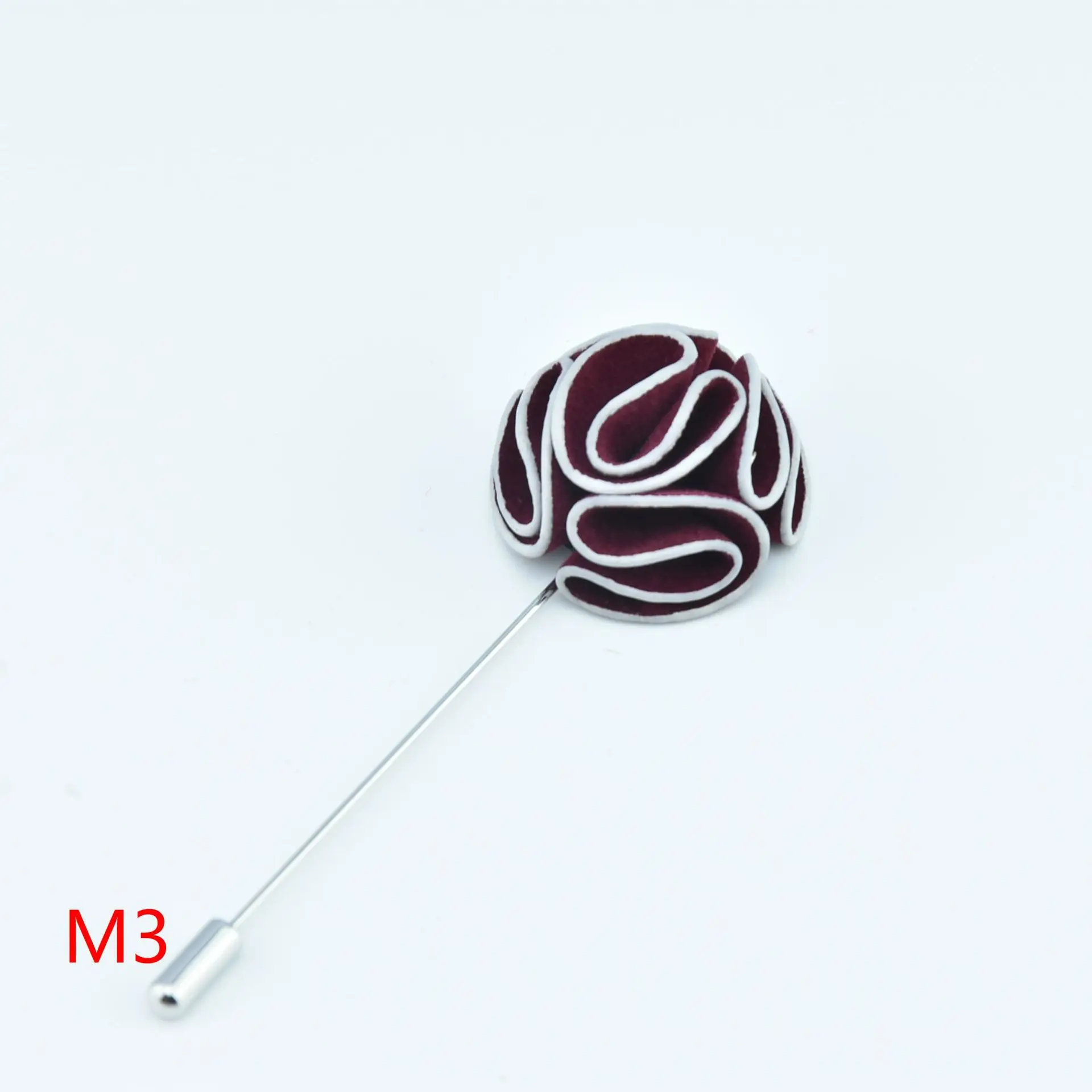 ASLSAW 1Pcs High Quality Double Sided Deerskin Fabric Men Suit Shirt Brooch Flower Lapel Pin Wedding Fashion Men Women Jewelry