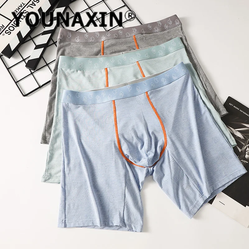 

Men's Underwear Long Leg Breathable Boxer Briefs Gym Training Fitness Sports Shorts Underpants Quick Dry EU Size M L XL 2XL