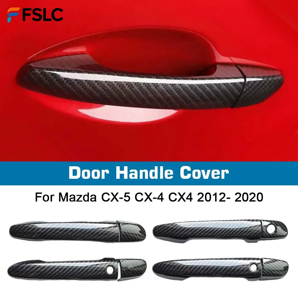 

⭐Genuine⭐ Decoration Door Handle Cover Right Hand Drive For Mazda CX-5 CX-4 CX4 2012- 2020 Carbon Fiber Car Styling Accessories