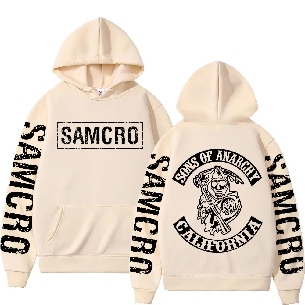 Sons of Anarchy bedruckter Hoodie, Gothic-Retro-Fleece-Sweatshirt für Männer und Frauen, lässiger Pullover für Herbst und Winter. – Detail 6