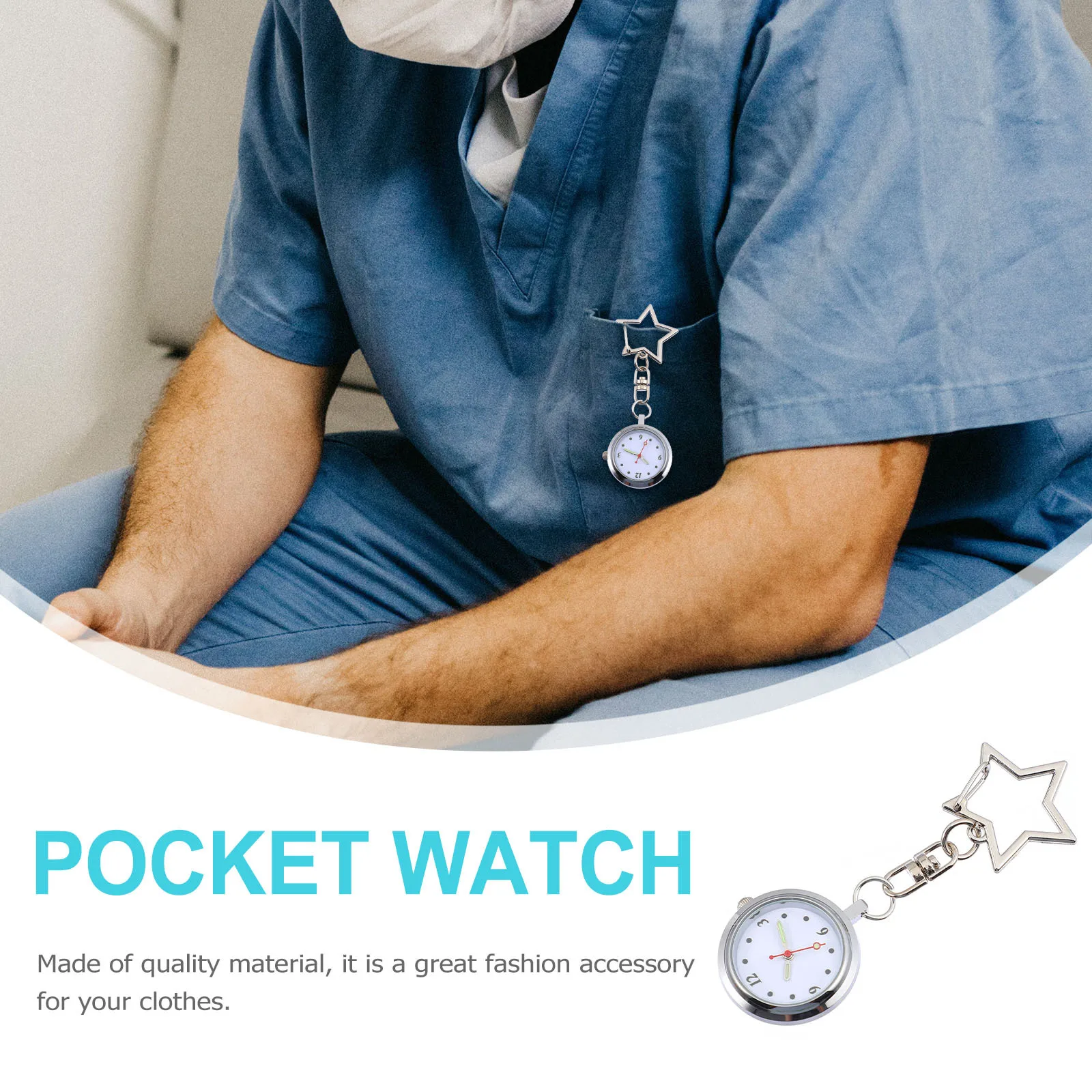 ممرضة ساعة الجيب نجمة معلقة مشبك التصميم الإبداعي العملي مستقرة الرعاية الصحية ساعة الصدر للممرضات النساء طاقم التمريض #2