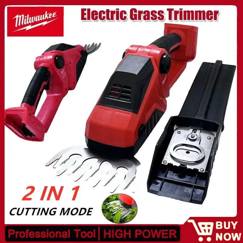ميلووكي اللاسلكي 18 فولت بطارية أداة تشذيب التحوط 2 في 1 مقصات العشب اللاسلكية شجيرة إزالة الأعشاب الضارة جزازة العشب أدوات كهربائية تشذيب #1