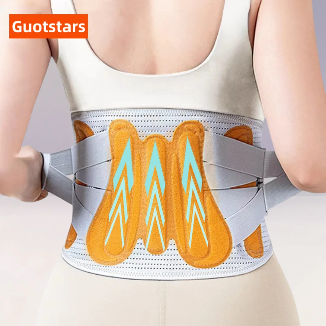 

Breathable Waist Support Back Brace Lower Back Pain Lumbar Support for Men Women Relief Sciatica, Herniated Disc, Heavy Lifting