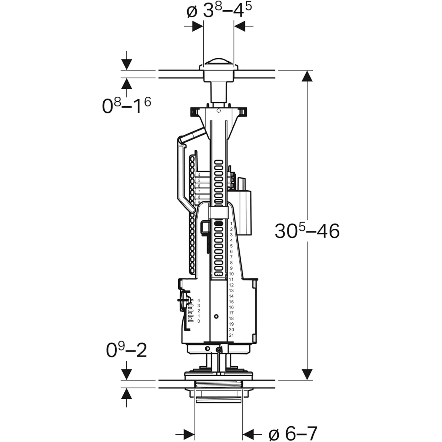 Toilet Cistern Dual Flush Valve Compatible with Geberit Type 240 Chrome Push Button Kit