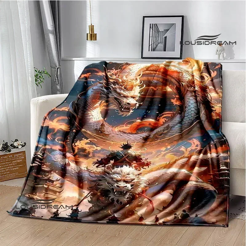 

3D Retro dragon Printed blanket Flannel Warm blankets Soft and comfortable blanket bed linings cubre cama Birthday Gift