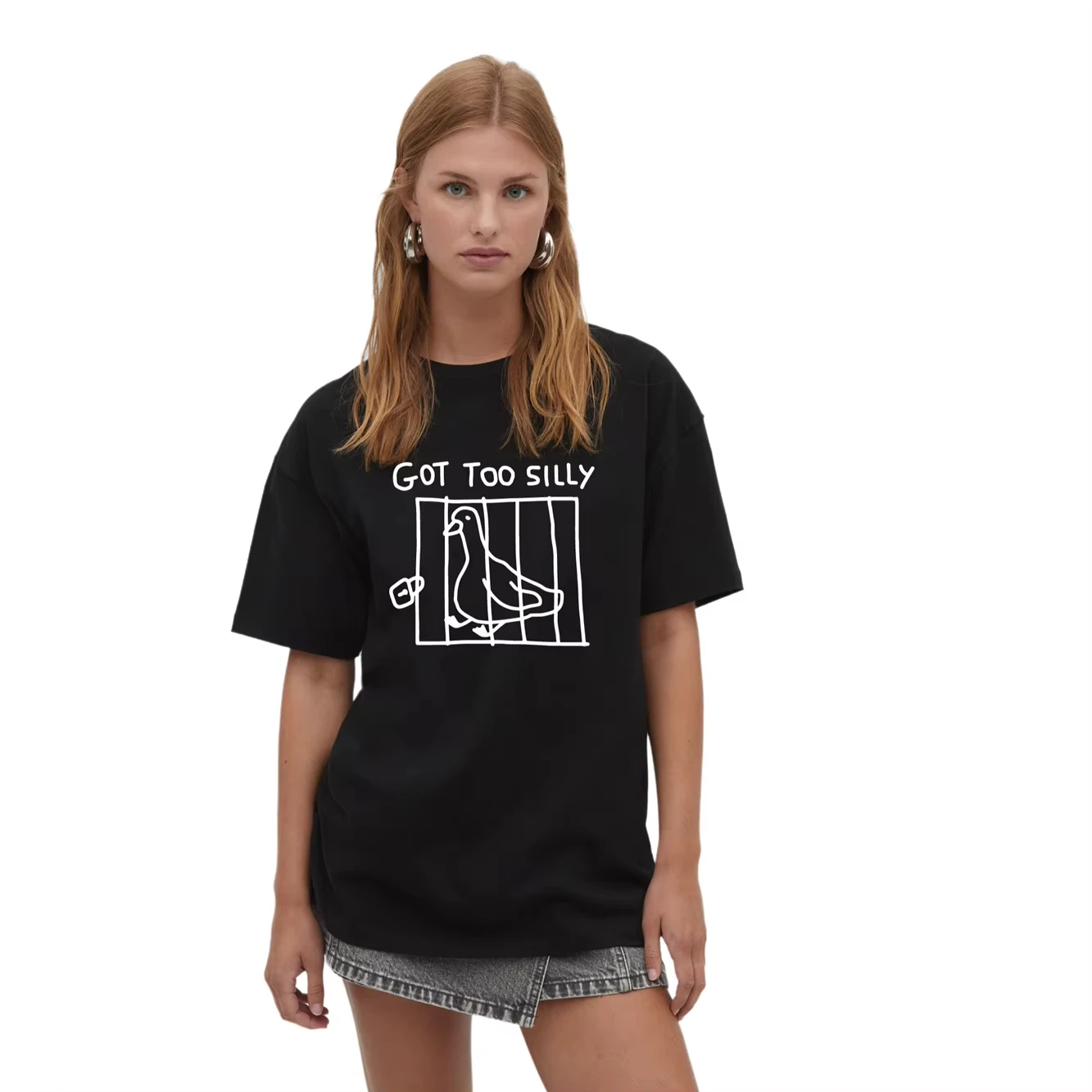 Got Too Silly Art Tシャツ 面白い Silly Goose Tシャツ ユニセックスシャツ 衣装 夏用 レディースTシャツ カジュアル ルーズサイズ ユニセックス コットン トップス