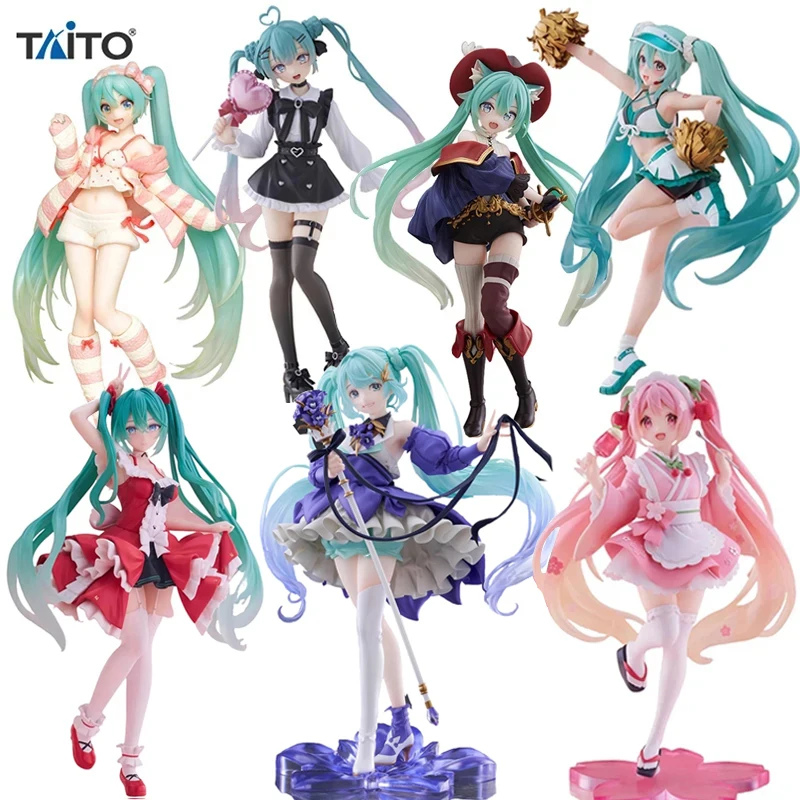 

In Stock Original Taito Vocaloid Hatsune Miku Action Figure Collection 22Cm Anime Kawaii Doll Model Collectible Toys