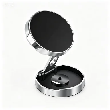Magnetic Car Phone Holder Foldable 360° Rotation Adjustable Dashboard Mount Strong Magnet Stable Never Fall for All Smartphones