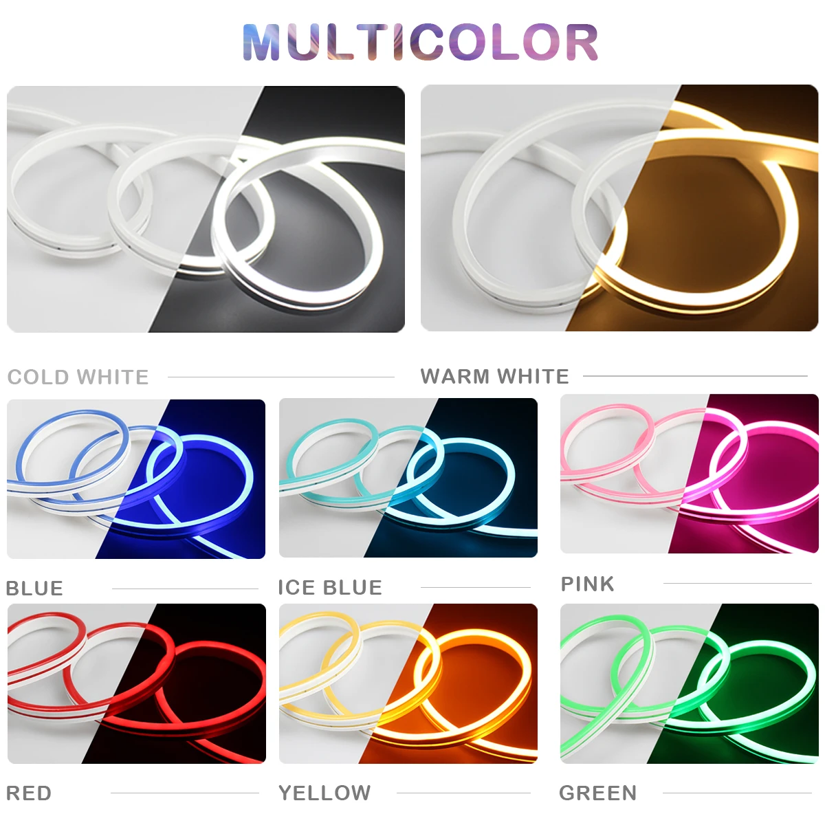 DC 12V Led Neon Strip Light Waterproof Ribbon IP67 Warm White Led Tape SMD 2835 Flexible Modeling Light for Home Decoration