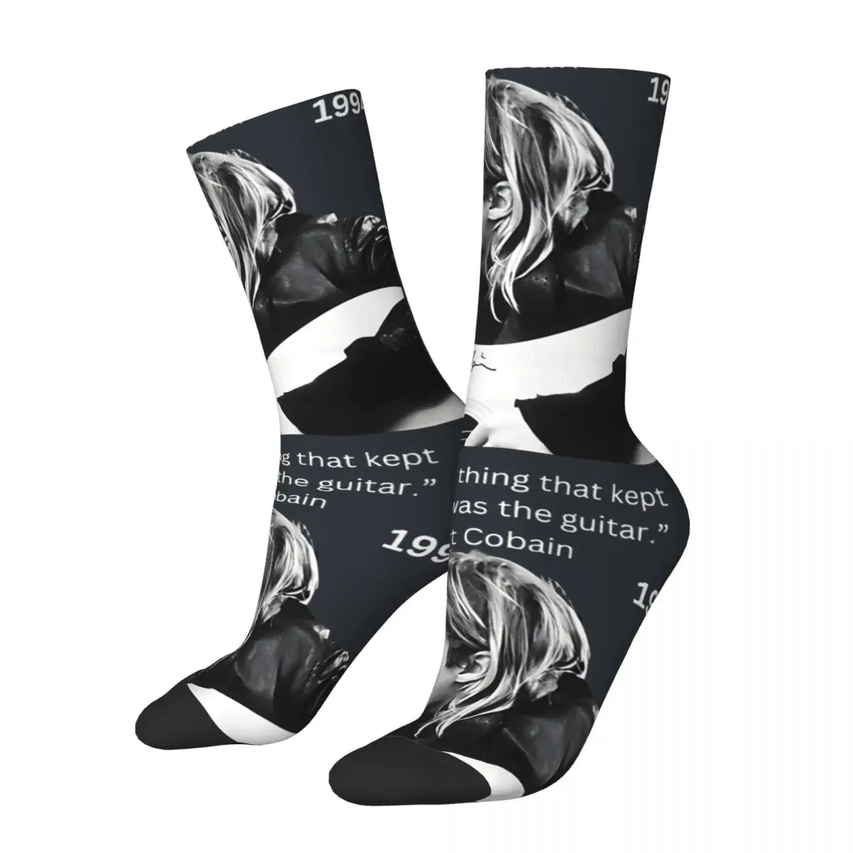 Vintage Band Men's compression Socks Unisex Kurt-Cobain Street Style Seamless Printed Novelty Crew Sock