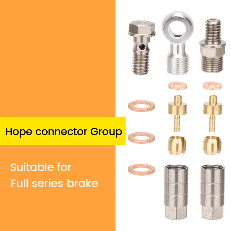 Bike Hydraulic Disc Brake Connector for Hope Bicycle Brake Hose Kit with Olives& Sealing Ring&Oil Needle