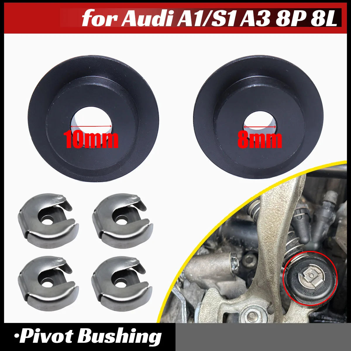 Upgrade Pivot Bushing for Audi A1/S1 A3 8P 8L Manual Gear Selector Shift Cable End Linkage Lock Washer Retaining Clip Bracket