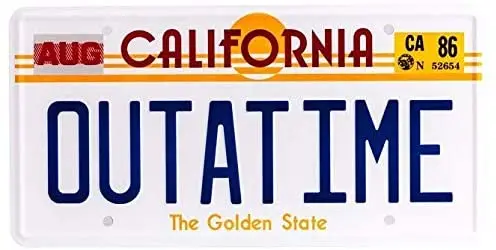 ASVP Shop Outatime License Plate for Delorean Movie Prop Merchandise Memorabilia