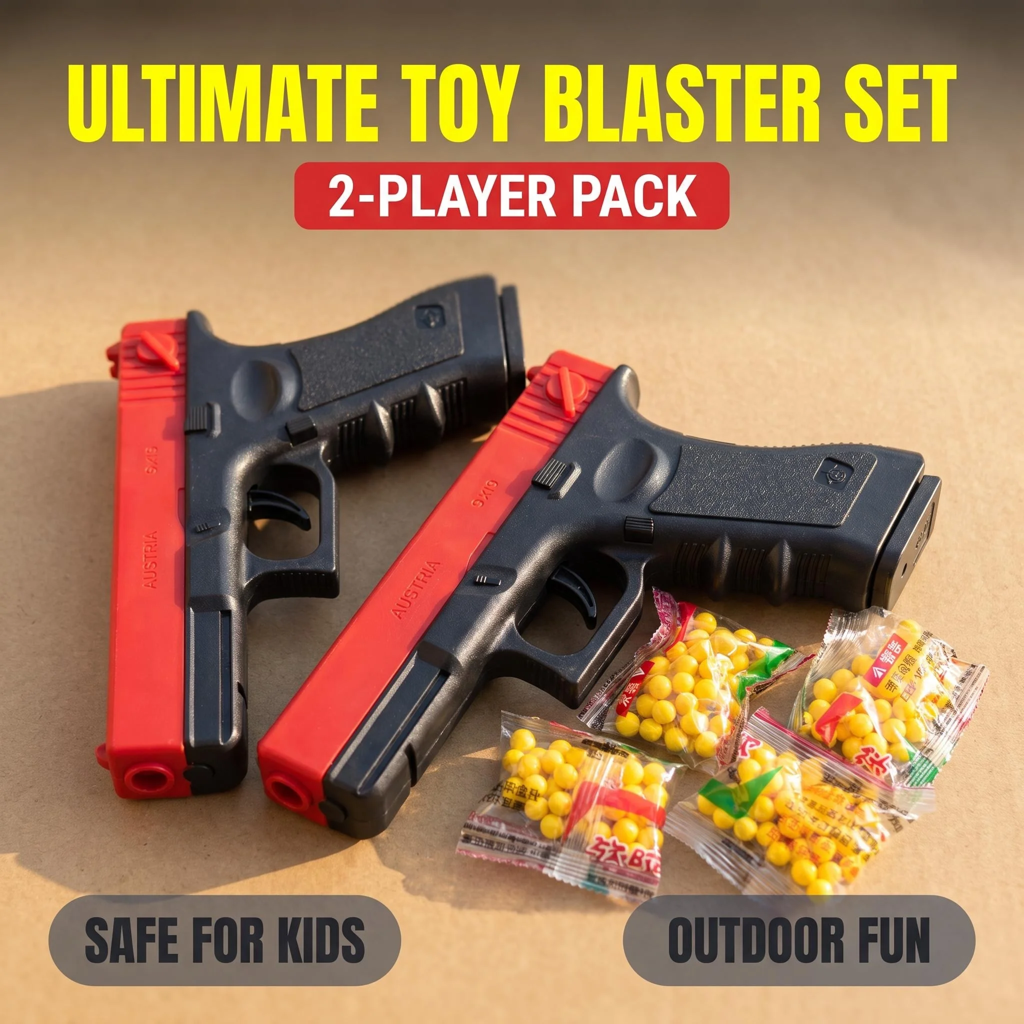 OUTDOOR SPORT SHOOTING GAME TOY KIT HAND OPERATED SOFT PELLET TOY PISTOL WITH TARGET AND AMMO FOR KIDS PLAY