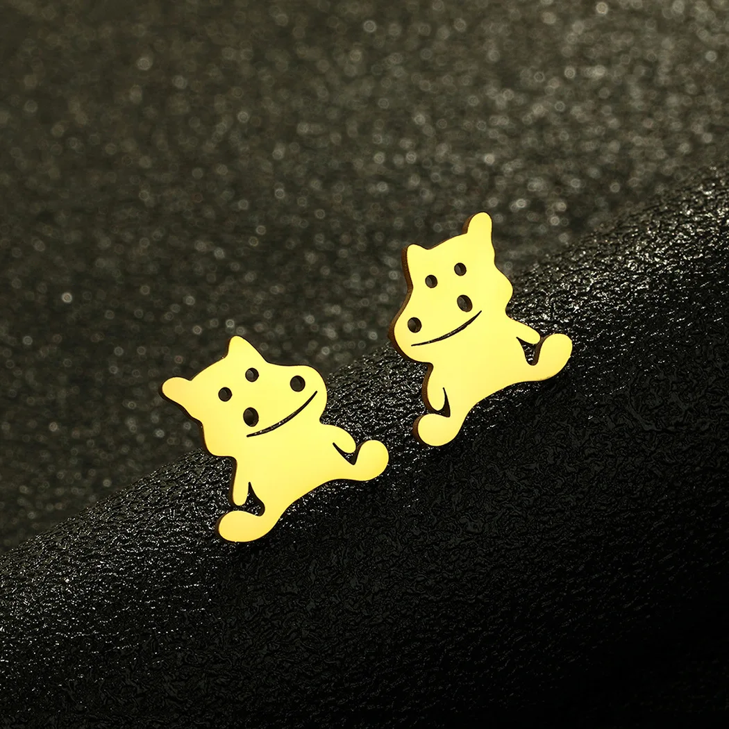Shuangshuo 2025 New Arrival Fashion Animal Stainless Steel Earrings Cute Hippo Stud Earrings for Women Handmade Jewelry Gifts