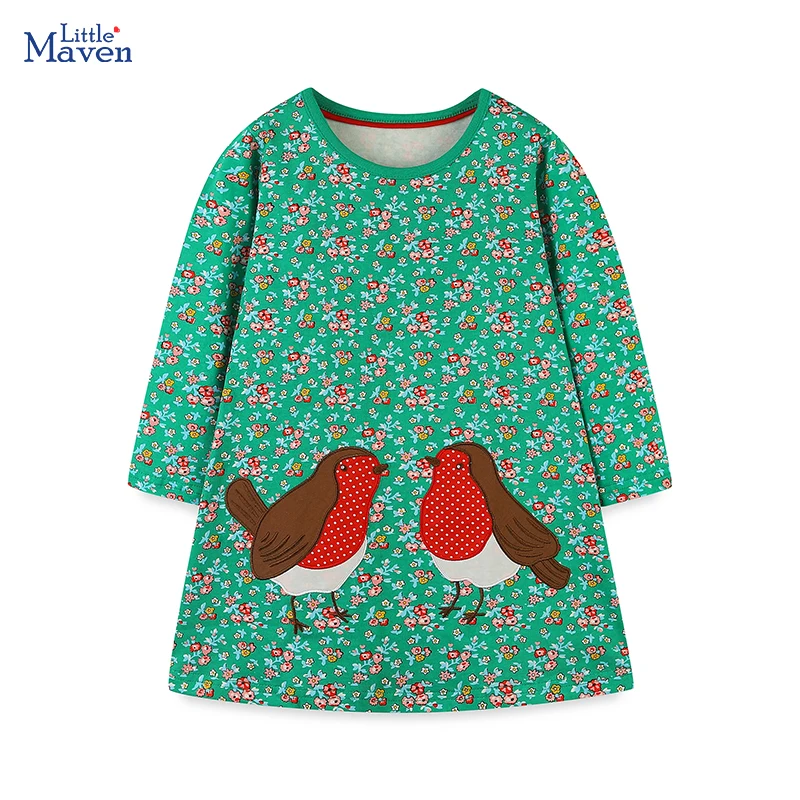 little-maven-bebe-meninas-vestido-outono-animais-passaros-criancas-vestidos-de-manga-longa-para-criancas-vestido-de-festa-trajes-de-meninas