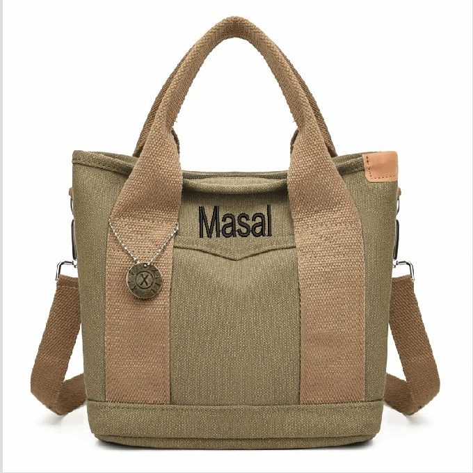 Bolso de mano personalizado para dama de honor, bolsa de lona con nombre personalizado, bolso de mano con monograma, regalo del Día de la madre