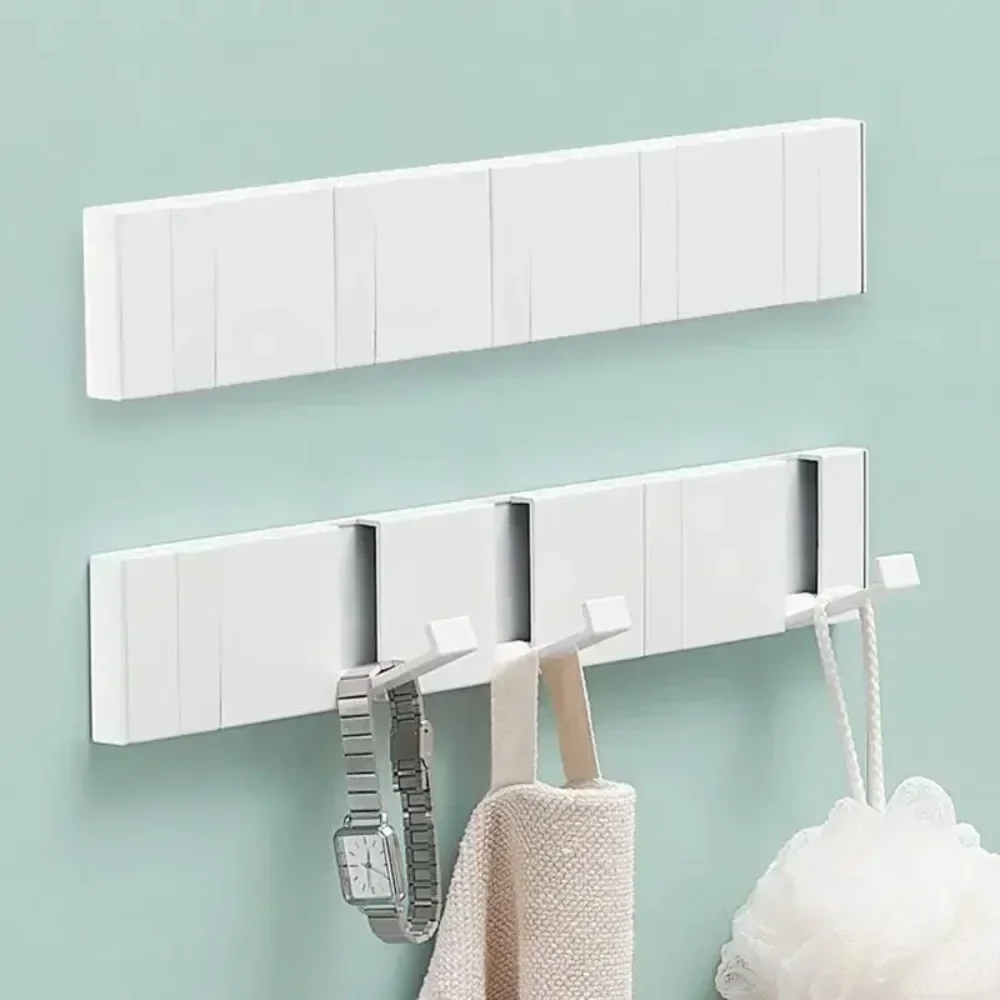 New Shelf Behind Door Hooks Steel Foldable Coat Rack Clothes Wall Hanger Shelves Towel Organizer Bathroom Furniture Key Storage