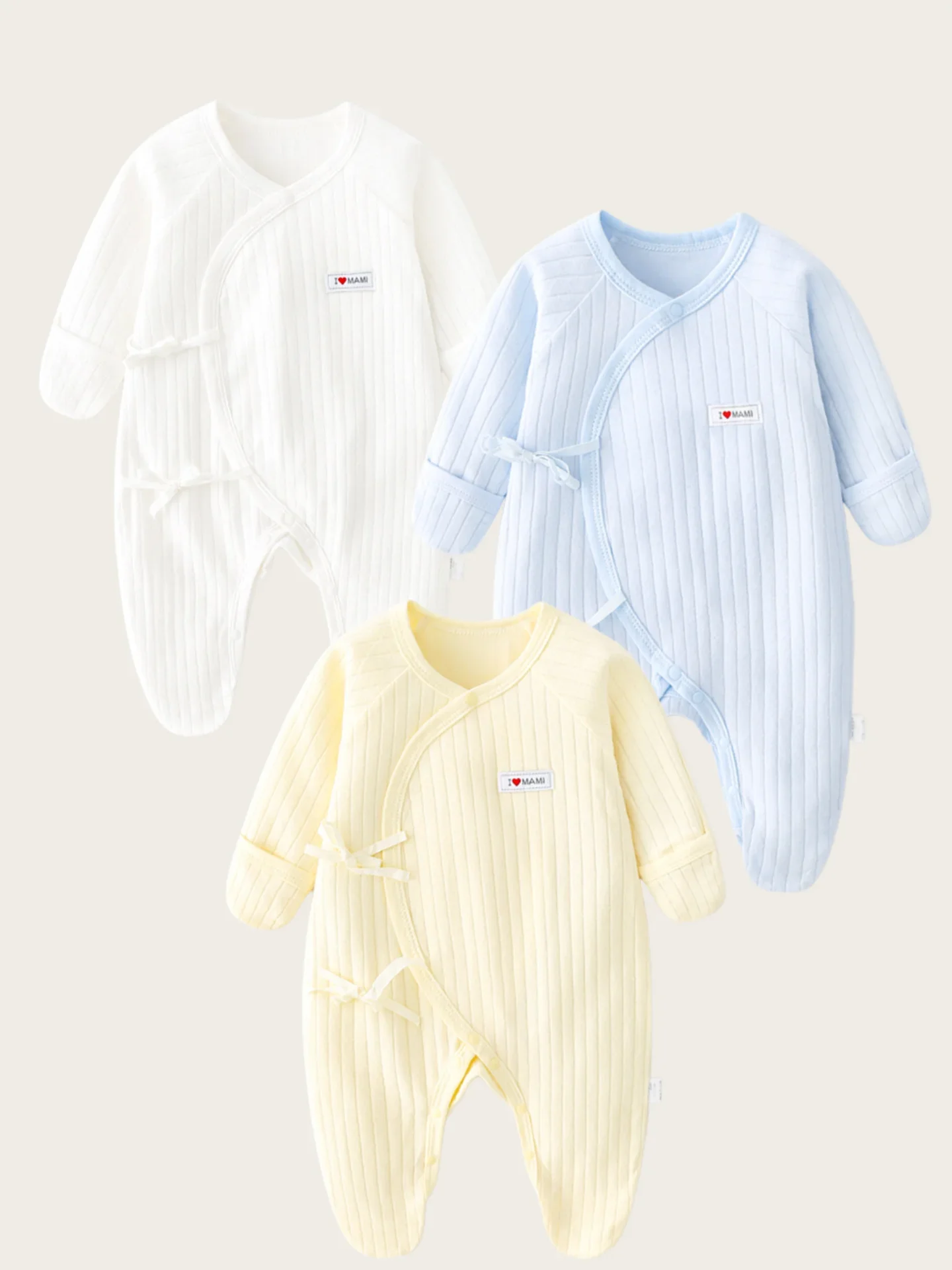 Somenie Unisex Newborn Long Sleeve Onesie 100% Cotton Cute Bear Head Embroidery Romper Gift for Boys Girls Baby Sizes 1-3-6-9M