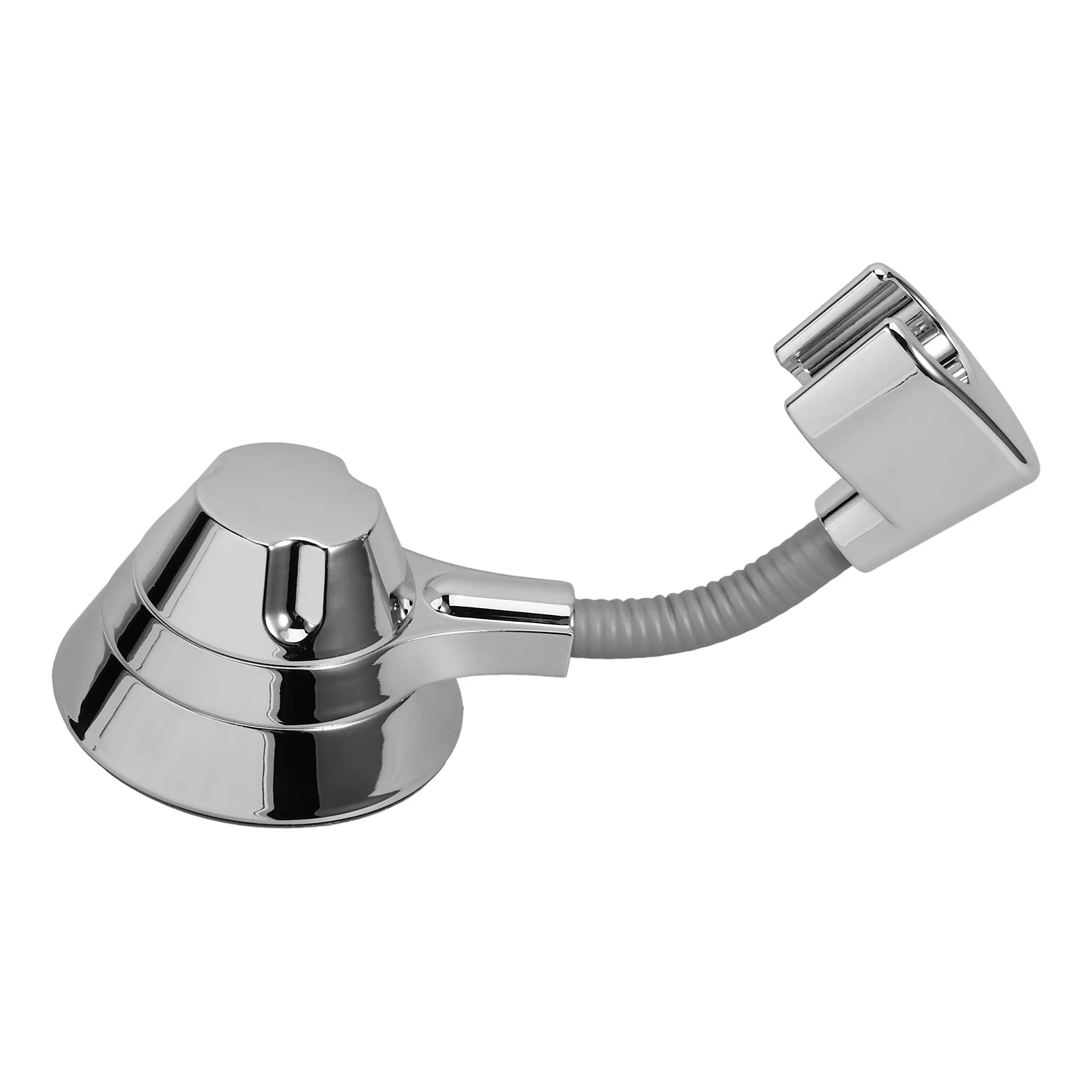 

Punch Free Shower Bracket Square Nozzle Holder Black Plastic Wall Mount Adjustable Bath Accessory Small Sprayer Base shower