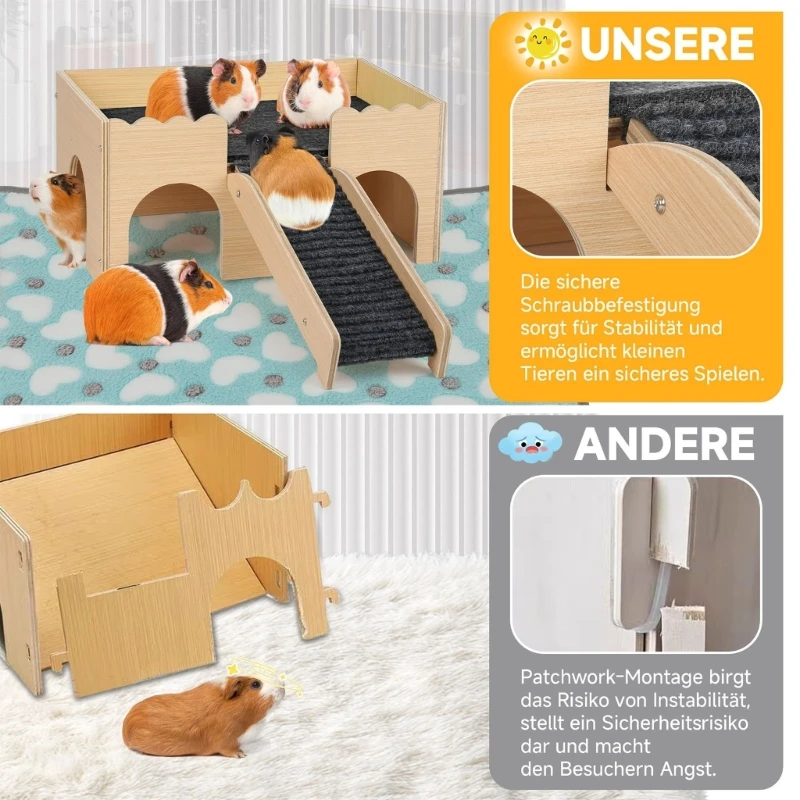 Dwarf Hamster Hideouts Natural Climbing Stair for Small Hamsters Safe Chew Toy for Small Animals