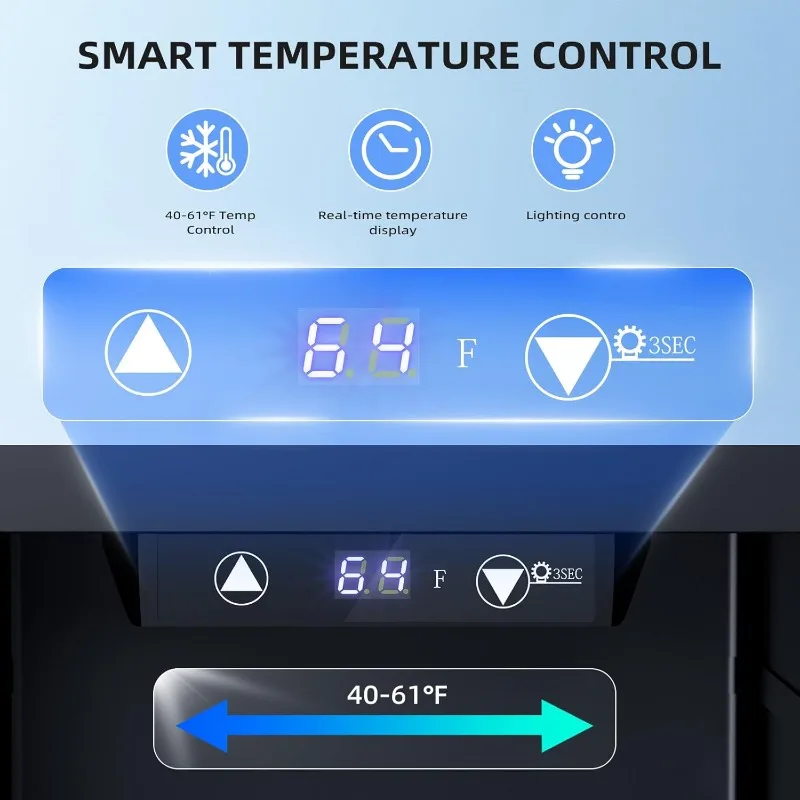 Antarctic Star 0.6Cu. Ft. Freestanding Counter-top Wine Cellar Mini Fridge, 4-Bottle Red Wine Beverage Refrigerator,Portable