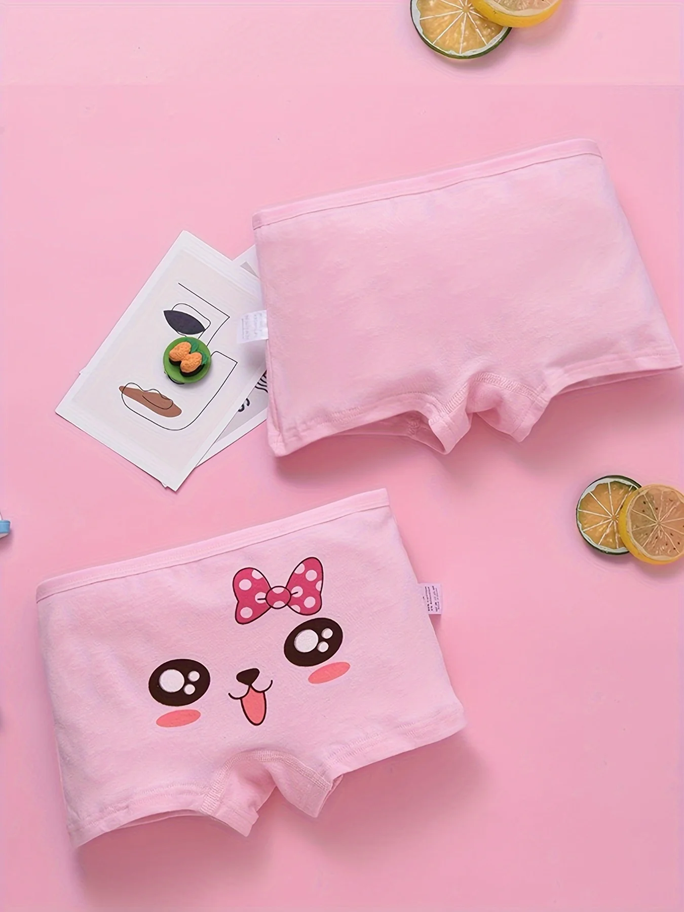 Random 12 Pack Girls' cartoon Square Underwear Cotton Comfortable Flat Shorts cartoon Cute Children's Square Shorts