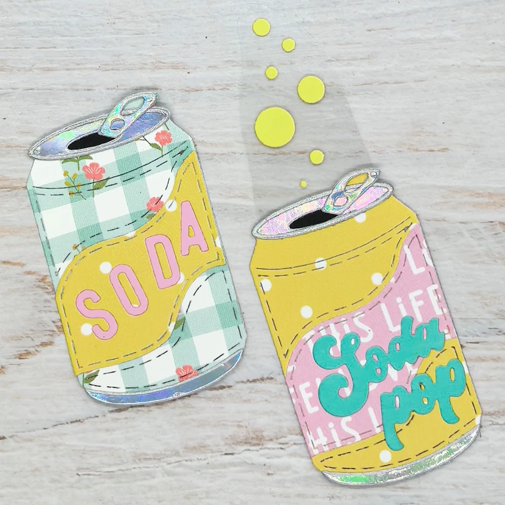 KLJUYP Soda-Dosen-Metallschneideformen, Schablonen für DIY-Scrapbooking/Album, dekorative Prägung, DIY-Papierkarten – Detail 5