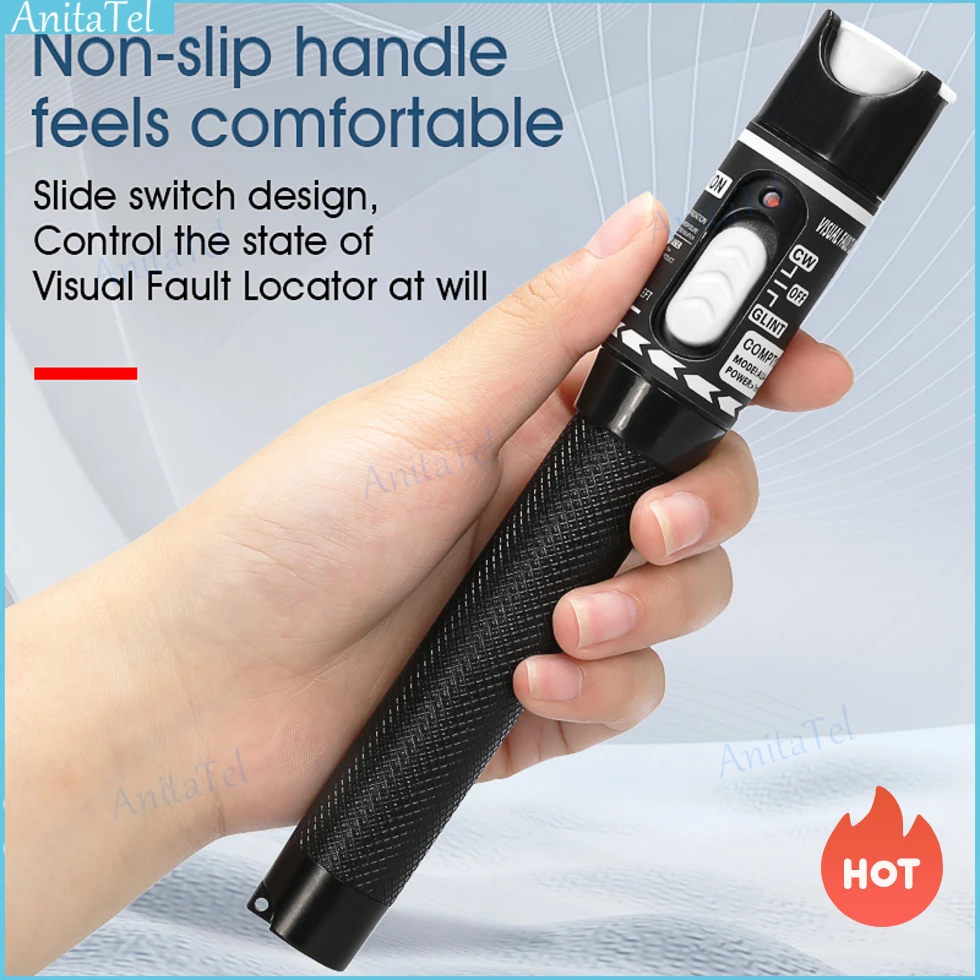 

COMPTYCO VFL 1/10/20/30/50mw Fiber Optic Cable Tester Pen FTTH Visual Fault Locator 5-50Km Range SC/FC/ST 2.5mm Interface VFL