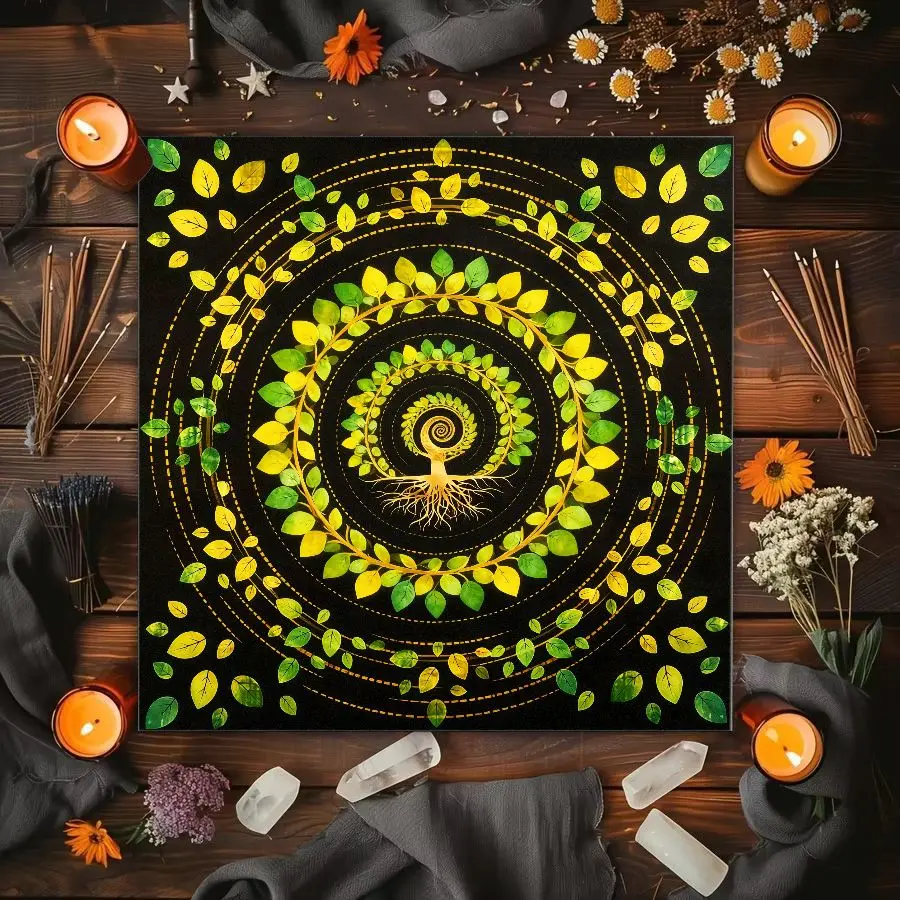 VIKAMA Triskelion Celtic Knot Altar Cloth Purple Tarot Tablecloth for Witchcraft Divination Decor