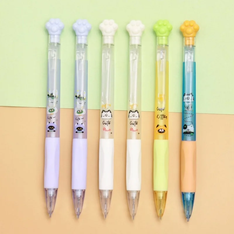 40pcs/lot Kawaii Cat Paw Mechanical Pencil Cute 0.5MM/0.7MM Drawing Writing Automatic Pen School Office Supplies