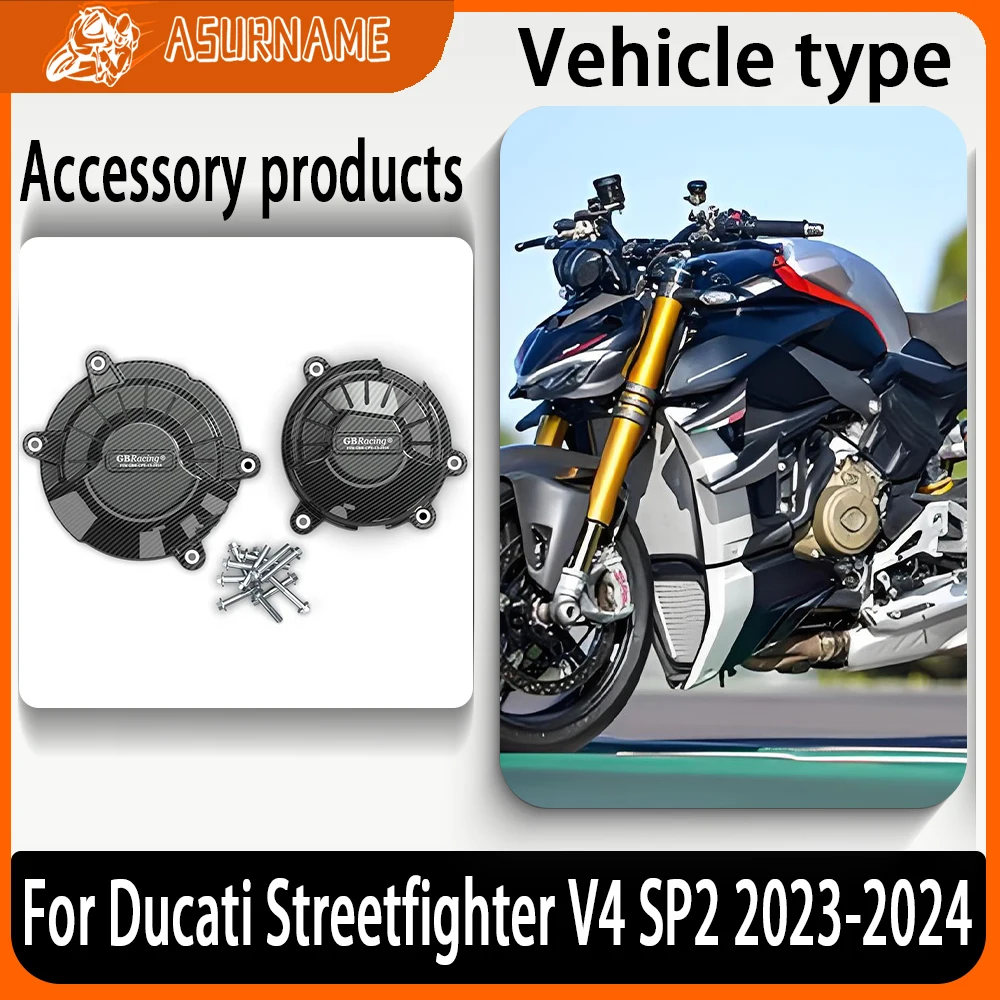 

Motorcycle Accessories Engine Cover Sets Bonnet Protector Engine Cover For Ducati Streetfighter V4 SP2 2023-2024