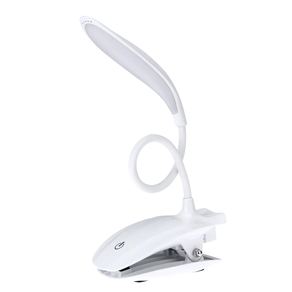 

Eye-Caring Led Rechargeable Reading Lamp Flexible Gooseneck Clip-On Light Long Standby Operated Desk Lamp For